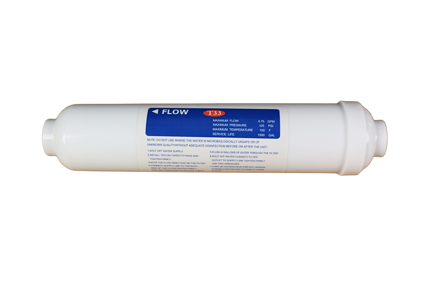 Aktivkohle-Nachfilter T33 für Osmoseanlagen